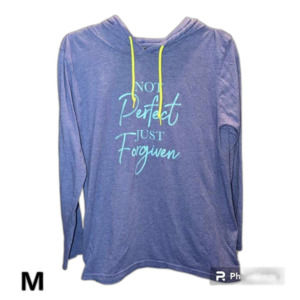 Medium Womens Purple Hooded Christian String Tie Shirt